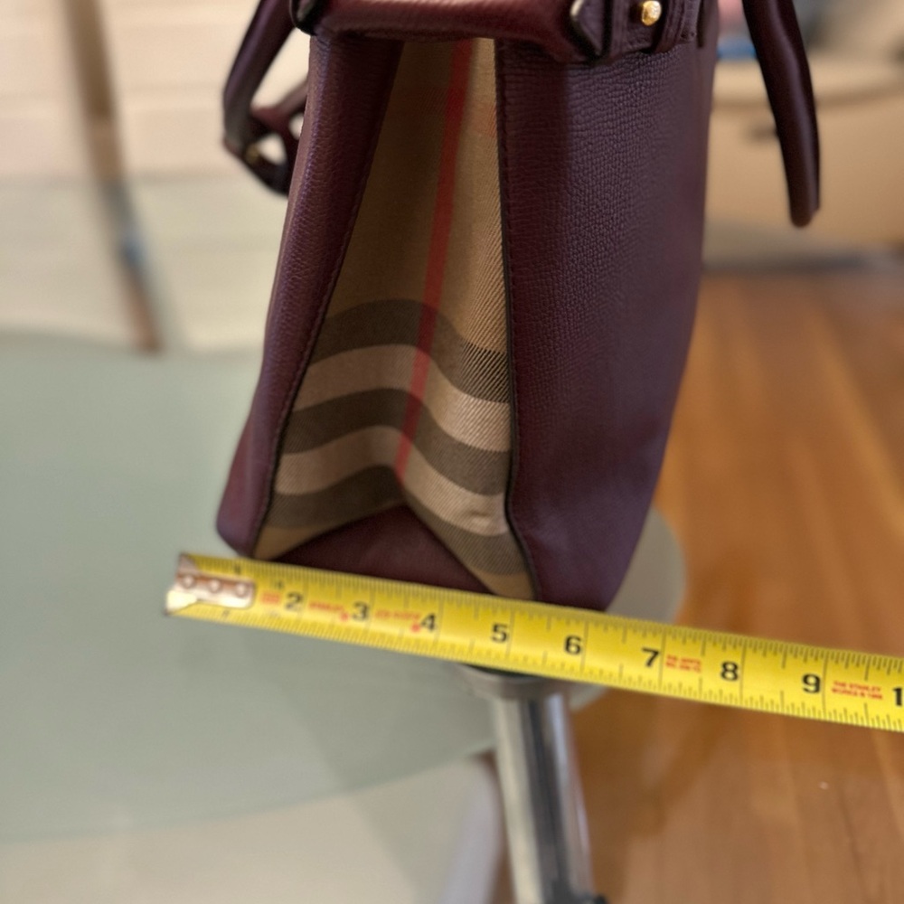Burberry Deep Red Leather Tote - Picture 5 of 12